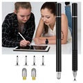 2-in-1 Universele Capacitieve Touchscreen Stylus Pen - 2 St. - Zwart