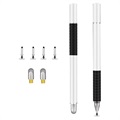 2-in-1 Universele Capacitieve Touchscreen Stylus Pen - 2 St. - Zilver