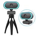 2K High-Definition Webcam met Tripod Stand - Blauw / Zwart