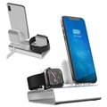 3-in-1 Aluminum Alloy Oplaadstation - iPhone, Apple Watch, AirPods - Zilver