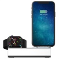 3-in-1 laadstation van aluminiumlegering - iPhone, Apple Watch, AirPods - zilver
