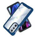 360 Protection Series Motorola Edge 30 Pro Case - Blauw / Doorzichtig