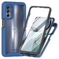 360 Protection Series Motorola Edge 20 Case - Zwart / Doorzichtig