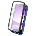 360 Protection Series iPhone 14 Pro Case - Donkerblauw / Doorzichtig
