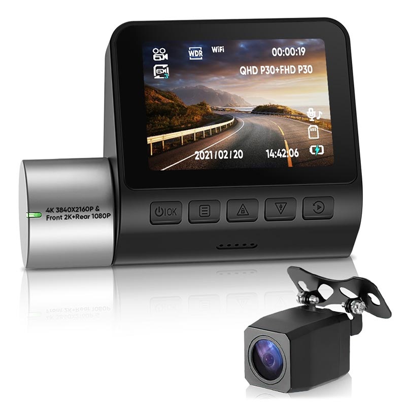 zone Precies functie 360 Rotary WiFi 4K Dash Cam & Full HD achteruitrijcamera V50