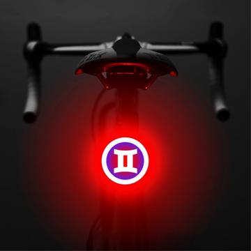 3664 Creatief fietsachterlicht IPX2 Waterdicht Klein fiets LED Licht Ondersteuning USB Opladen voor Buiten Fietsen - Gemini