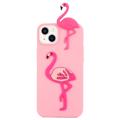 3D Cartoon iPhone 14 TPU Hoesje - Flamingo