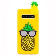 Samsung Galaxy S10 3D Cartoon TPU Hoesje - Ananas