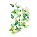 3D Decoratieve DIY Vlinders Muursticker Set - Groen