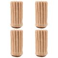 4-Pack Stoelpootdoppen in stretch breisel - Beige