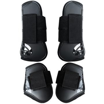 4-delige Tendon & Fetlock Laarzen - Maat XL - Zwart
