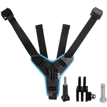 4-in-1 kinhouder voor GoPro op motorhelm - Blauw