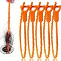 5 Pcs. Polypropylene Sewer Dredging Hook - 51cm - Orange