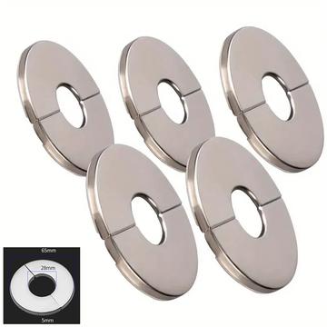 5 stuks. Roestvrij stalen ronde muur gat flens deksel - binnendiameter 28mm