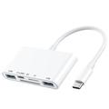 5-in-1 USB-C Hub / Kaartlezer voor iPhone, MacBook, USB-C apparaten - Wit