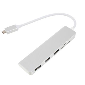 5-in-1 USB-C Hub naar 3x USB-A en TF/SD-kaartlezer