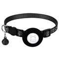 Apple AirTag Siliconen Hoesje met Reflecterende Huisdieren Halsband - Zwart
