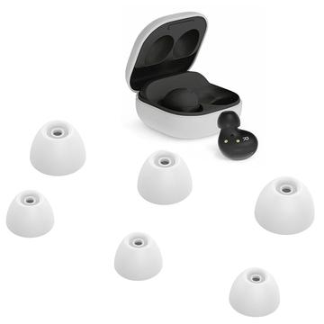 6Pcs vervangende oordopjes Tips Zachte Silicone koptelefoon Caps Cover voor Samsung Galaxy Buds2 - Wit