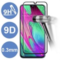 9D Full Cover Samsung Galaxy A40 Gehard Glas Screenprotector - Zwart
