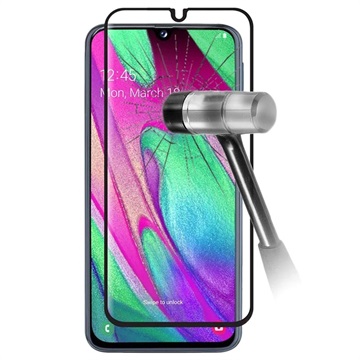 9D Full Cover Samsung Galaxy A40 Gehard Glas Screenprotector - Zwart