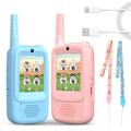 A1 Kids Video Walkie Talkie met spraakwisselaar en fotodelen - 2 stuks. - Roze / Blauw