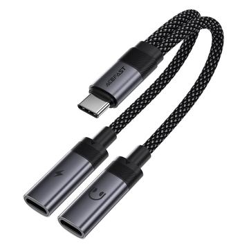 Acefast J14 USB-C-audioadapter en -splitter - Grijs