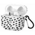 AirPods 3 Siliconen hoesje met patroon en karabijnhaak - zwart / wit