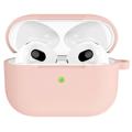 AirPods 3 Siliconen Hoesje met Sleutelhanger A060 - Lichtroze
