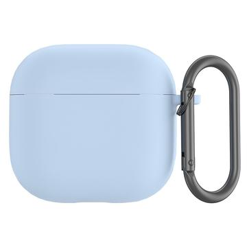 AirPods 4 siliconen hoesje met karabijnhaak - Blauw