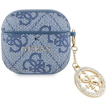 AirPods 4 Guess 4G Strass Charm hoesje - Blauw