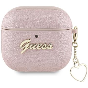 AirPods 4 Guess Metallic Script Bedelhoesje - Roze