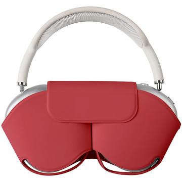 AirPods Max-hoes met slaapstand - PU lederen hoofdtelefoonhoes - Rood