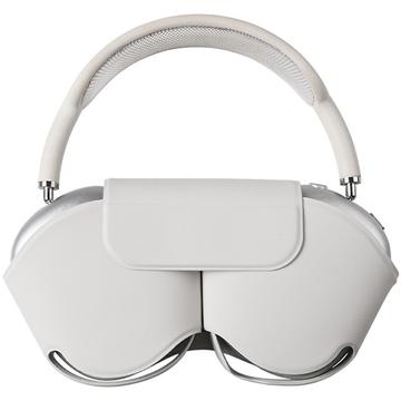 AirPods Max-hoes met slaapstand - PU lederen hoofdtelefoonhoes - Wit