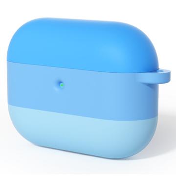 AirPods Pro 3 Gradiënt Schokbestendig Silicone Hoesje met Karabijnhaak - Blauw