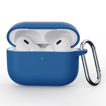 AirPods Pro 3 siliconen hoesje met karabijnhaak - Dunkel Blau