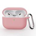 AirPods Pro 3 siliconen hoesje met karabijnhaak - Roze