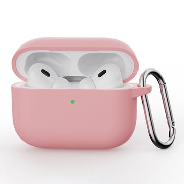 AirPods Pro 3 siliconen hoesje met karabijnhaak - Roze