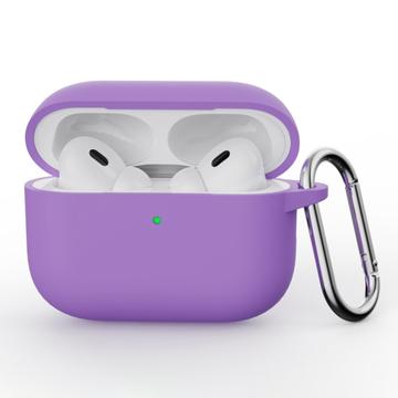 AirPods Pro 3 siliconen hoesje met karabijnhaak - Paars