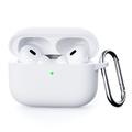 AirPods Pro 3 siliconen hoesje met karabijnhaak - Wit
