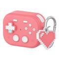 AirPods Pro 3 Vintage Game Console Stijl Plastic Etui met Hart Hanger - Roze