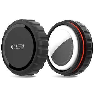 AirTag Tech-Protect waterdichte hoes met Twist-Lock en 3M-kleefbevestiging - Zwart