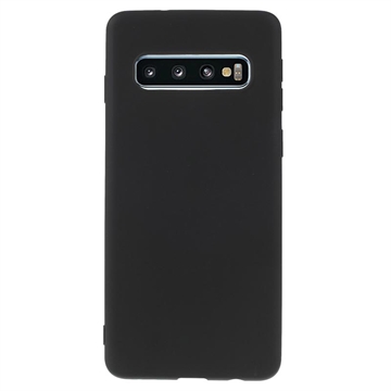 Anti-Vingerafdruk Mat Samsung Galaxy S10 TPU Hoesje - Zwart