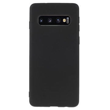Anti-Vingerafdruk Mat Samsung Galaxy S10+ TPU Hoesje - Zwart