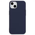 iPhone 15 Plus Anti-Vingerafdruk Mat TPU Hoesje - Donkerblauw