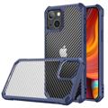 Anti-Shock iPhone 14 Max Hybrid Case - Carbon Fiber - Blauw