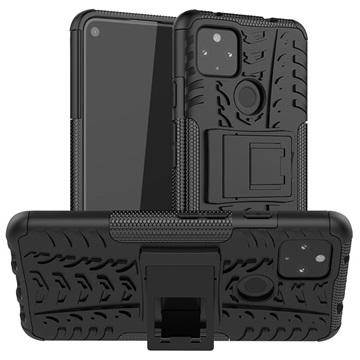 Antislip Google Pixel 4a 5G Hybrid Case met Standaard - Zwart
