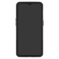 Antislip OnePlus 6T Hybride Hoesje met Standaard - Zwart