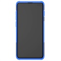 Antislip Samsung Galaxy S10 Hybrid Case met Standaard - Blauw / Zwart