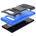 Antislip Samsung Galaxy S10 Hybrid Case met Standaard - Blauw / Zwart
