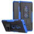 Antislip Sony Xperia XZ3 Hybrid Case met Standaard - Blauw / Zwart